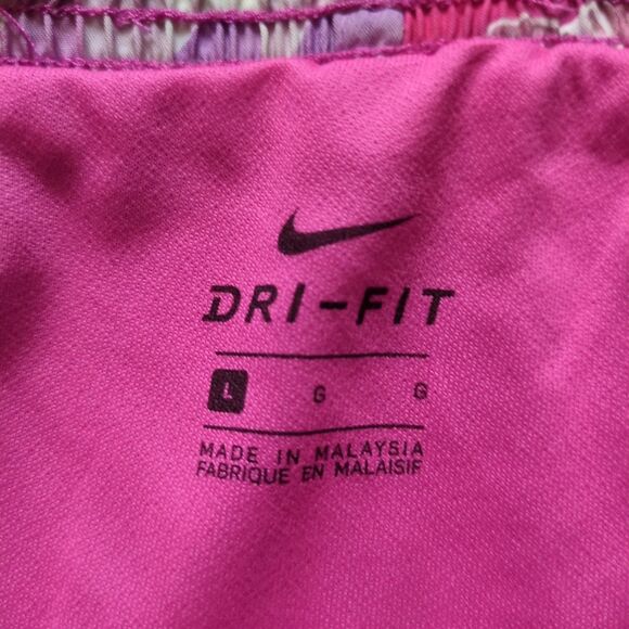 Nike Dri Fit Running Shorts Womens L Lined Pink Floral Gym Workout Athletic - Picture 3 of 8